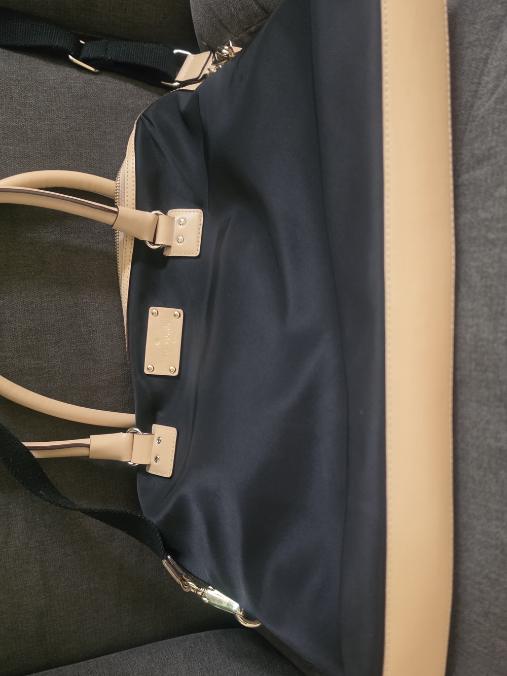 Kate Spade Kennedy Park Calista laptop bag in black nylon with tan leather trim - Picture 9 of 10